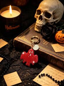 Halloween Themed Funny Bat & Ghost Keychain, Unique Ghost Bag Charm, Fashionable Creative Floating Style Car Key Accessory - Multicolor - View 7