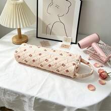 1pc Large Capacity Quilted Hair Dryer Storage Bag | Curling Iron And Flat Iron Travel Storage Box | Portable Styling Tool Storage Bag With Handle - Multiple Colors Available - A - View 7