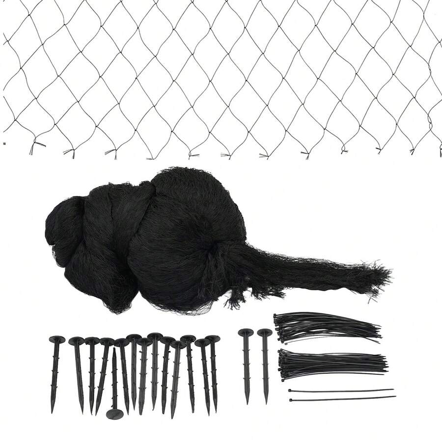 10M X 10M Garden Net Anti Bird Net | 1 Inch Mesh | Reusable Nylon Poultry Netting With Pegs & Ties For Fruit Trees Vegetables Crops & Roo - JY260071401@Color - View 1