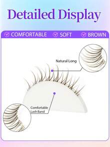 7 Pairs Brown False Eyelashes, C Curl, Cartoon Short Lashes, Natural Fashion, Soft & Comfortable, Suitable For Holidays, Parties And Various Occasions, Beginner Friendly, 3-10mm - Brown - View 9