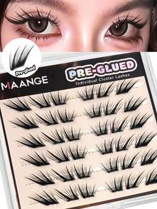 MAANGE 36 Clusters Glue-Free Fluffy Eyelashes, Slanted Fox-Style Cartoon Eyelashes With Pointed Tails, Enlarges Eyes, Creates Natural Makeup Look, No Glue Needed, Exquisite Packaging, False Eyelashes - C - View 5