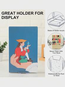 Giá đỡ sách acrylic trong suốt điều chỉnh được, giá trưng bày sách dạng giá vẽ, kệ đựng bộ sưu tập cho văn phòng tại nhà, tựu trường, album truyện tranh, CD, tạp chí, bưu thiếp, tranh ảnh và tác phẩm nghệ thuật - Nhiều màu - Xem 6