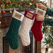 Personalized Knitted Christmas Socks, 2026 Family Customized Name Socks, Holiday Decor - Multicolor - View 4