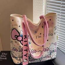 Hasbro Cute Cartoon Print Canvas Tote Bag, Stylish Shoulder Handbag, Large Capacity Reusable Shopping Bag For School Daily Travel Gift - Multi-color - View 10