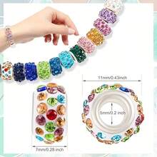 25/35/40/45/50/55Pcs 3-Row Colorful Rhinestone Soft Clay Beads, Random Color Sparkling Large Hole Beads, Perfect For DIY Bracelets, Necklaces, Pendants, Earrings And Bag Charms Crafting - Multicolor - View 4