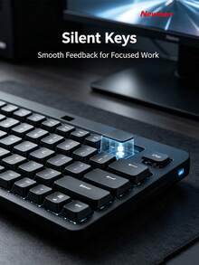 Newmine Keyboard Berkabel BK102, Putih/Hitam, Ukuran Penuh, Operasi Senyap, Tahan Tumpahan Cairan, Penggunaan Kantor, USB, Universal untuk Komputer Desktop dan Laptop - View 3