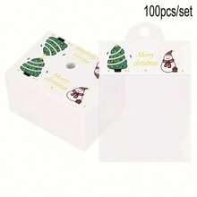 100pcs,Christmas-Themed Jewelry Display Bag, Perfect For Packaging Small Items Such As Bracelets, Earrings And Headwear For Small Businesses - Multicolor - View 6