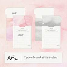Watercolor Texture Index Dividers With Built-In Pockets, Loose-Leaf Binder Dividers For Journal Archiving And Receipt Organization Stationery Inserts - A - View 11