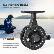 LEOFISHING Lightweight Ice Fly Fishing Reel, Left Right Interchangeable Fly Reel, Adjustable Drag Ice Fishing Reel For Outdoor Winter Fishing - Black - View 10