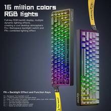 ATTACK SHARK*FREEWOLF S68 Keyboard Gaming 68 Tombol, Keyboard Berkabel Kompak 60%, Tutup Tombol PBT dengan Legenda Samping, Saklar Membran Senyap, Lampu Latar RGB 16 Juta Warna, Desain Ergonomis, USB untuk PC & Mac - View 3