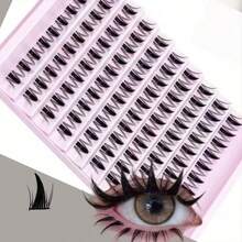 Manga Style Cluster Eyelashes 8-18mm Cartoon Eyelash Clusters Natural Feel Eyelash Extension Clusters Natural Voluminous Individual Lashes Mixed Tray - D - View 8