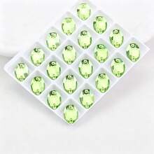 多形狀 20入/包 橢圓形 11*16mm 平底雙孔精緻玻璃水鑽，適用於縫製婚紗、手提包與鞋子、珠寶製作、手工配件 - 橢圓形 11*16mm 20pcs - 查看 40