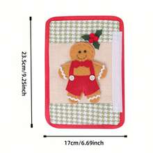 1/2pcs Gingerbread Man Refrigerator Door Handle Covers, Holiday Handle Protectors, Creative Christmas Decor Refrigerator Handle Covers, Suitable For Refrigerator, Dishwasher, Microwave, Oven, Party Decoration, Kitchen Christmas Decor - Gingerbread Oven Mitts - View 2