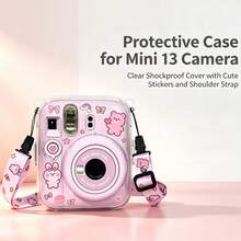 Mini 13 Transparent Crystal Protective Case (Crystal Shell + Lanyard + Stickers) Anti-Drop Clear Outer Shell With Back Pocket + Crossbody Lanyard PVC Material Non-Yellowing Anti-Friction Camera Photography Accessories Multi-Color Options - View 1