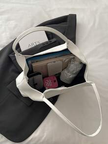 New Fashion Tote Bag, Popular This Year, Niche Japanese And Korean Style, Versatile, Large Capacity, Daily Commute Shoulder Bag For Women - White - View 4