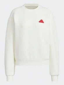 Adidas Women's Fashion Versatile Comfortable Crew Neck Pullover Sweatshirt, Spring/Autumn Outfit JZ1641 - Hanyu White - View 1