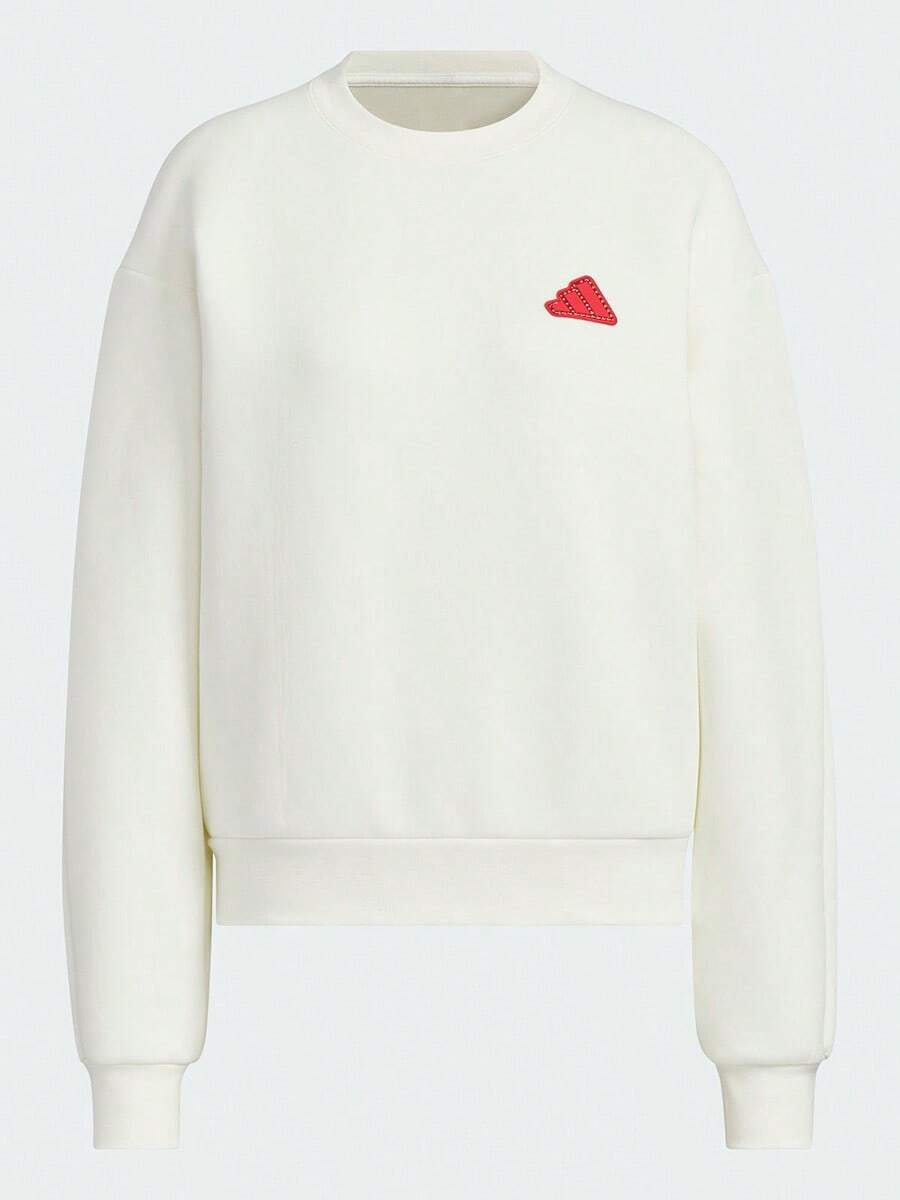 Adidas Women's Fashion Versatile Comfortable Crew Neck Pullover Sweatshirt, Spring/Autumn Outfit JZ1641 - Hanyu White - View 1