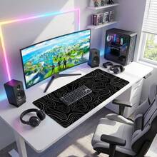 1pc Topographic Map Pattern XXL Mouse Pad - Extra Large Extended Desk Mat, Suitable For Gaming, Black And White Minimalist Keyboard Pad, Suitable For Office And Home - View 11