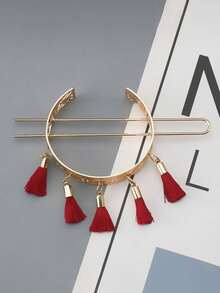 Boho Tassel Hair Bun Cuff, Retro Hollow Metal Hair Pin, Hair Stick, Fashion Decorative Hair Accessories For Women - Multicolor - View 2