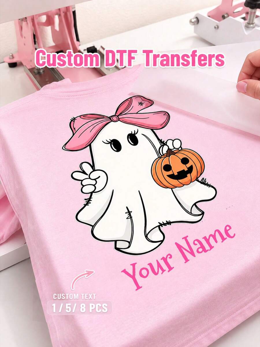 1/5/8pcs Customizable Portrait Heat Transfer Prints, Customized Image Thermal Printing, Multiple Elements & Sizes, Perfect For Workwear Modification, Storage Bag Decoration, Fabric Souvenir Making, Handmade Gift Processing, Ideal Gift For Friends, Lovers, Family, Partners, Suitable For Anniversary, Halloween, Party, Birthday - Multicolor - View 1