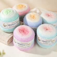 200g Extra Large Ball, Colorful Candy Tones, Natural Gradient Color, Knitted Blanket, Shawl, Crochet Cushion, Beginner Friendly, Multiple Color Options - Two-tone Light Mist - View 7