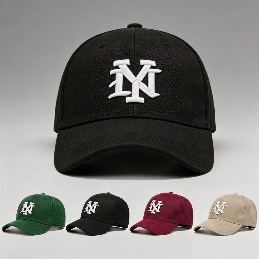 1 Pc Men's Gothic Letter NY Embroidered Fashion Baseball Cap, Adjustable Design, Suitable For Outdoor Activities, Travel, And Running