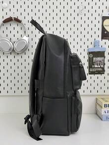 Ransel Kulit PU Retro Minimalis, Tas Tangan Multi-Kompartemen Kapasitas Besar, Tas Serbaguna Unisex untuk Pelajar, Sekolah, Perjalanan Sehari-hari, dan Penyimpanan Laptop - MultiWarna - View 9