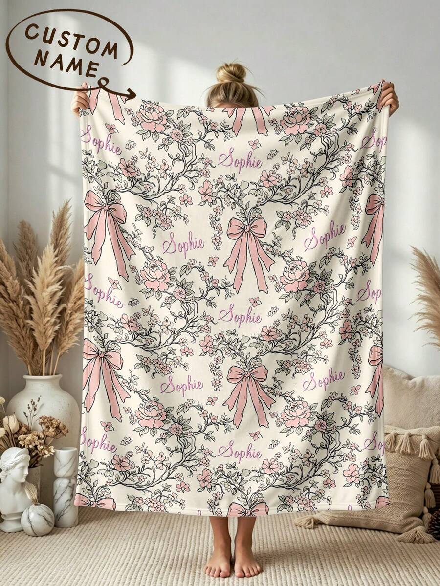 1 buah Selimut Kasur dengan Nama Kustom, Selimut Tempat Tidur yang Dipersonalisasi, Selimut yang Dipersonalisasi, Selimut Lucu, Selimut Nyaman, Hadiah Rumah, Hadiah Ulang Tahun, Hadiah Natal, Hadiah yang Dipersonalisasi, Hadiah untuk Anak Laki-laki/Perempuan, Hadiah untuk Teman - Gaya 1 - View 1