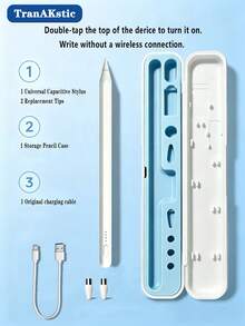 TranAKstic 1 Set (With Storage Box) Stylus Pen/Gaming Pen, Universal Touch Pen For Tablet Touchscreen, Active Digital Stylus With 2 Extra Replacement Tips And Portable Storage Box, Double Click To Turn On, No Bluetooth Required, Compatible With Tablets And Smartphones - View 12