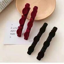 3pcs/6pcs/Set Flocked Side Hair Clips Double Layer Hair Clips Hair Styling Tools Hair Clips High Crown Hair Accessories Random Color - Multicolor - View 5