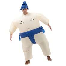 Halloween Christmas Party Blue Sumo Inflatable Costume, Unisex Inflatable Costume, Holiday Personalized Outfit Inflatable Costume, Blower Included, Battery Not Included - Blue - View 2