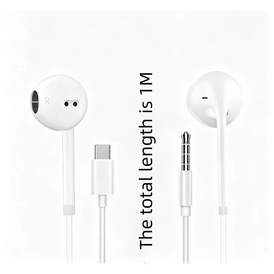 有線耳機,兼容 ,USB Type C 插頭,內置麥克風與音量控制,兼容 /Android/筆記型電腦/PC/電腦及 USB Type C 3.5MM 介面設備 - 查看 1