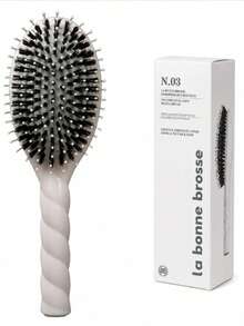 Elegant Detangling Hair Brush With Rounded Massage Tips, Soft Flexible Bristles And Twisted Comfort Handle For Smooth Daily Hair Care, Styling And Scalp Massage - Multicolor - View 11