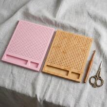 Wooden Crochet Blocking Board With 8pcs 15cm Metal Positioning Pins, Yarn Granny Square Fixing Tool For Crochet And DIY Handmade - Multicolor - View 2