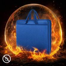 Sapphire Blue Silicone Fiberglass File Storage Bag With Handles, Zippered Portable Document Organizer For Home Office School - Sapphire Blue - View 3