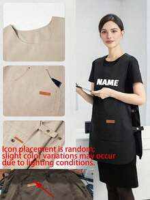 1pc Personalized Custom Adjustable Buckle Shoulder Strap Work Apron, Solid Color Polyester Multi-Functional Vest, Multi-Pocket, Custom Kitchen Cooking Apron, Double Pocket Quick Dry Apron, Suitable For Men And Women Home Use - Multicolor - View 9