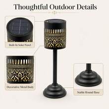 1/2pcs Solar Mandala Hollow Projection Table Lamp, Warm White & Color Changing Light, Garden Patio Holiday Party Home Decor Light - Mandala Table Lamp - View 3