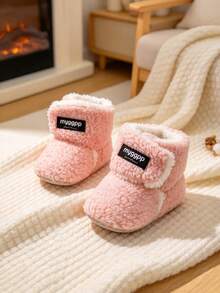 Baby Girl Socks Shoes Snow Boots Winter Anti-Slip Warm Boots Suitable For 0-18 Months Old - Pink - View 2