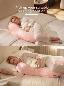 Pregnancy Side Sleeping Body Pillow | Soft Cushion With Removable Cotton Cover, Essential For Expectant Mothers - Multicolor - View 7