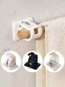 1/10/20pcs Drill-Free Self-Adhesive Curtain Rod Brackets, No-Nail Wall Mount Hooks, Suitable For Home And Hotel, Curtain Rod Hooks, Shower Curtain Hooks, Multi-Functional Hooks - Multicolor - View 9