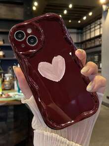 心形彩色奶油紋理波浪邊平版印花防摔時尚可愛手機殼，適用於 iPhone 18 Pro、18 Pro Max、17/17 Pro/17 Pro Max、16/16 Pro/16 Pro Max/16 Plus、10，新款 14、15 防摔 P14 加厚 P13 軟殼 P12 全包覆 P11 防摔創意手機殼 - 彩色 - 查看 3