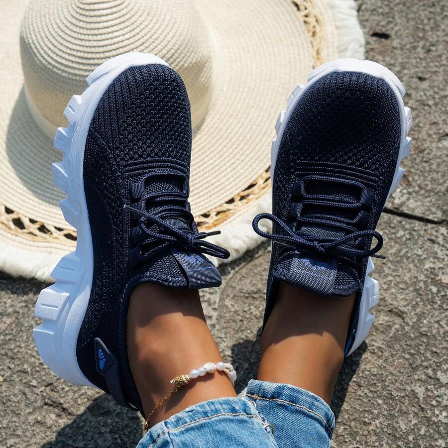 Women's Contrast Color Sports Fabric Lace-Up Comfortable Lightweight Outdoor Spring/Summer - Royal Blue - View 1