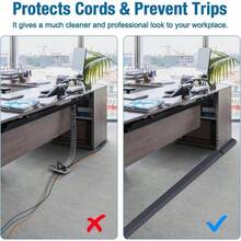 1pc 1/2/3 Meters Self-Adhesive PVC Floor Cable Protector, Flexible Cable Management Sleeve, Suitable For Home Office Cable Organization - A - View 7