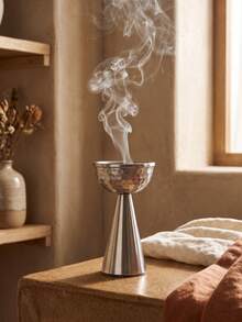 Hammered Tall Pedestal Metal Incense Burner, Modern Light Luxury Style Bakhoor Burner, Can Be Used As Aroma Diffuser, Ideal For Home Decor, Room Decoration, Parties & Holidays, Living Room Centerpiece, Office, Yoga Space, Best Gift - Multicolor - View 11