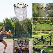 Adjustable Volleyball Setter Training Net – 5 Angles, Multiple Height Settings (6.7–9 Ft) – Portable Volleyball Training Equipment – Lockable Wheels – Quick Assembly – Indoor/Outdoor Use - Yellow - View 5