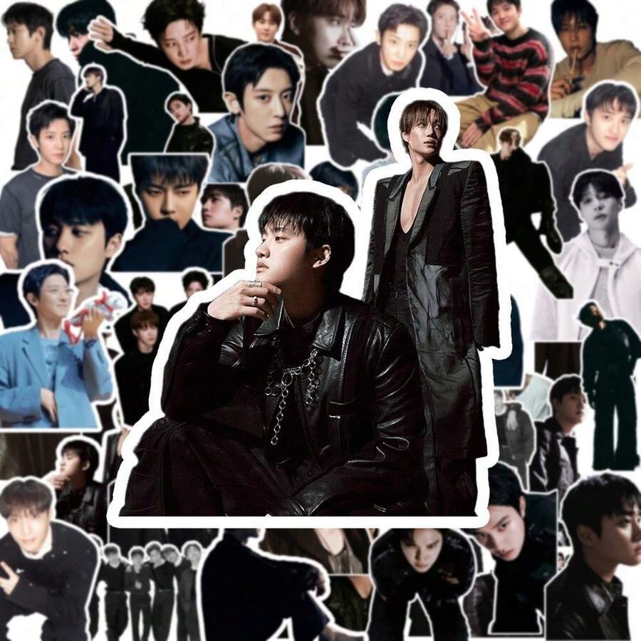 Hasbro 55pcs EXO Group Member Stickers Celebrity Merchandise Planner Stickers Luggage Notebook Decoration Waterproof Stickers - Style Random - View 1