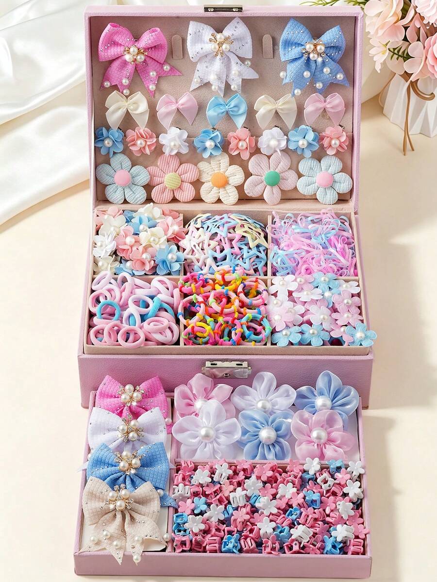 575pcs/Set Children's Macaron Color Hair Accessories Set, Pearl Bows ...