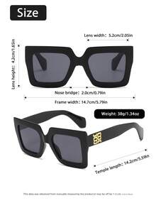 1 Pair Men's INS Style Square Sunglasses, Perfect Blend Of Modern Style And Vintage Charm, Suitable For Vacation Outfits, Parties, Daily Wear, Fits All Face Shapes - Multicolor - View 5