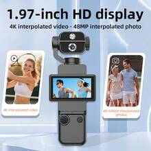 4K Ultra-High-Definition Handheld Digital Camera,4K Video Recording, Sensitive Chip,180° Rotating Lens, With Flash, Supports Night Shooting, Autofocus, Landscape/Portrait Modes, Equipped With A 64Gb Sd Card, 1000mAh Battery - View 3