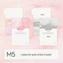 Watercolor Texture Index Dividers With Built-In Pockets, Loose-Leaf Binder Dividers For Journal Archiving And Receipt Organization Stationery Inserts - A - View 14